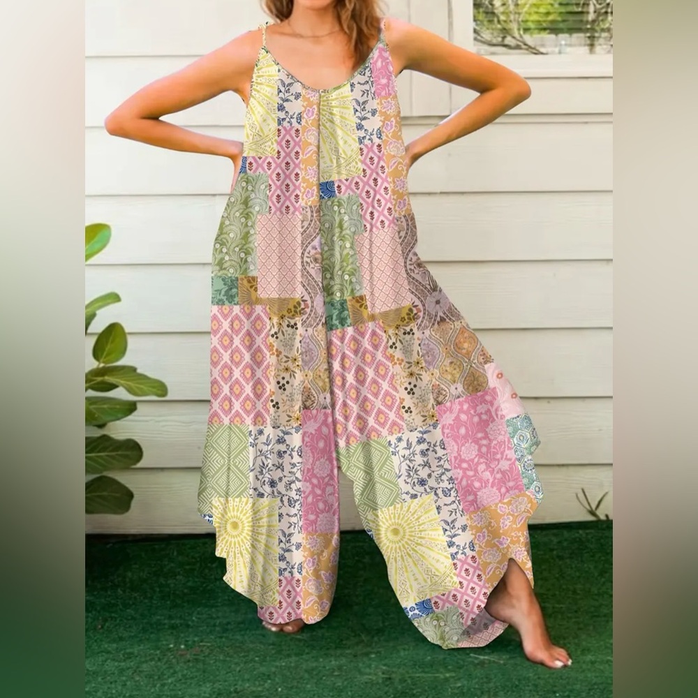 NWT - Patchwork Multicolor Jumpsuit